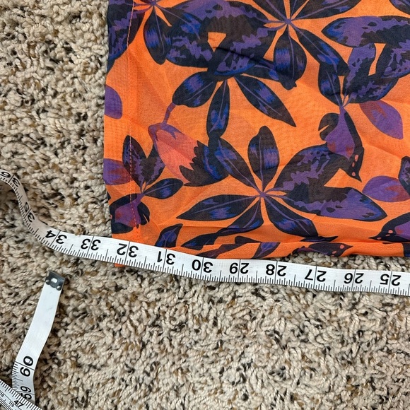 PrettyLittleThing Plus Orange Print Beach flares, size 22 - Picture 3 of 4